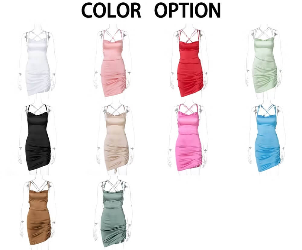 Ruched Satin Party Dress