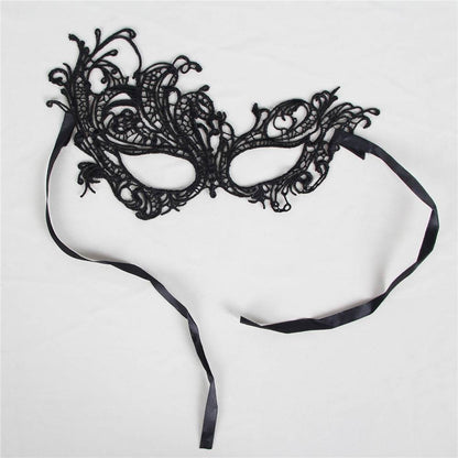 Tethered Black Lace Eye Mask