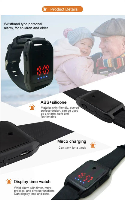 Watch This! Personal Self Defence SOS Watch Alarm with Time Display