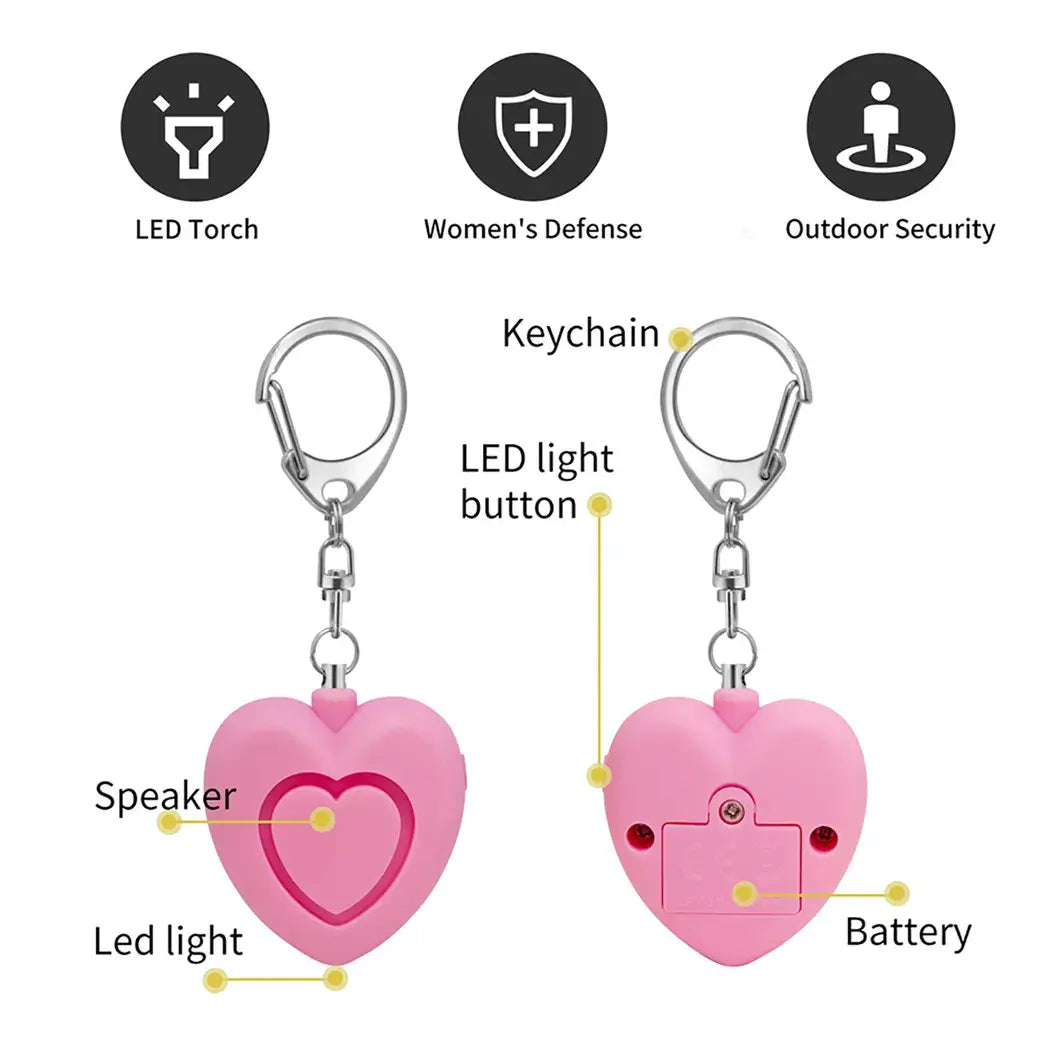 Safe Heart Mini Personal Self Defence Alarm Key Chain