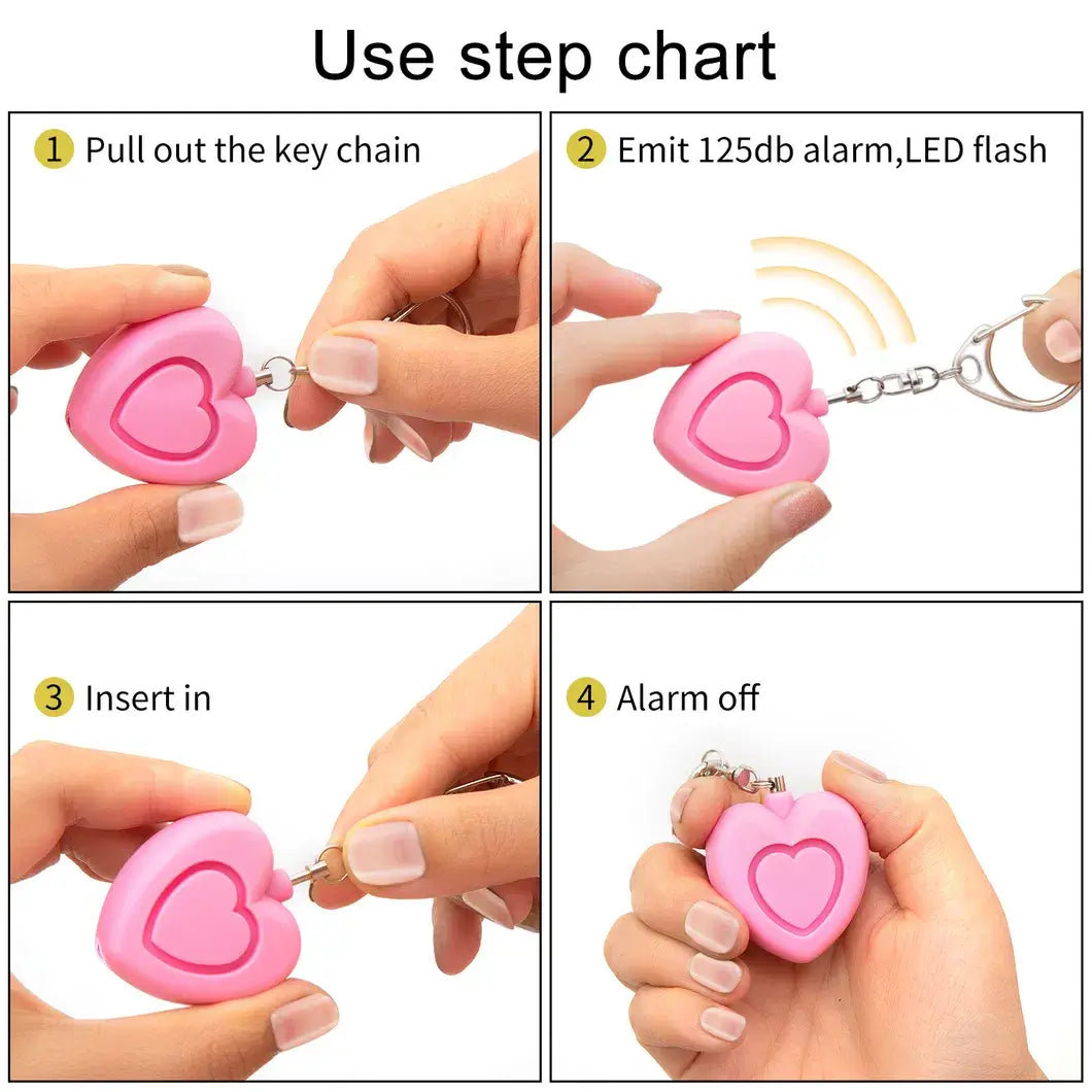 Safe Heart Mini Personal Self Defence Alarm Key Chain