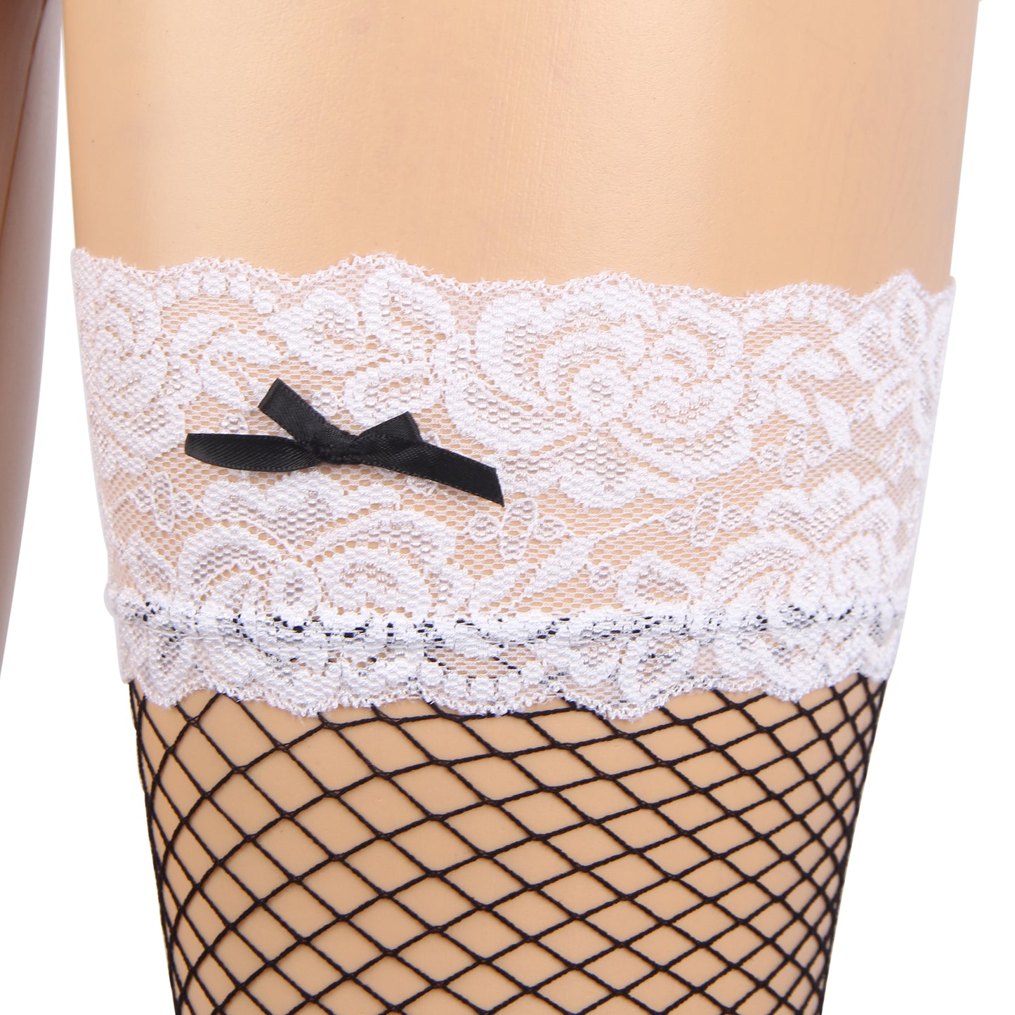 Lace Top French Fishnet Stockings