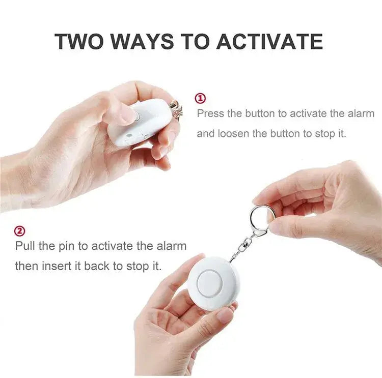 Safety Button! Personal Portable Panic Button Alarm LED Keychain