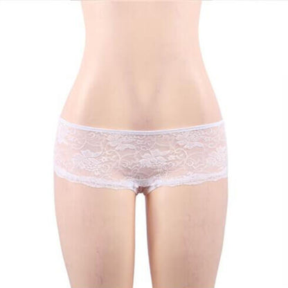 Booty Tied Open Crotch Floral Lace Panties 4 in 1 Set